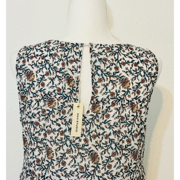 NWT Max Studio Size S Ditsy Floral Tiered Fully Lined Maxi Dress Modest Boho - Picture 6 of 12